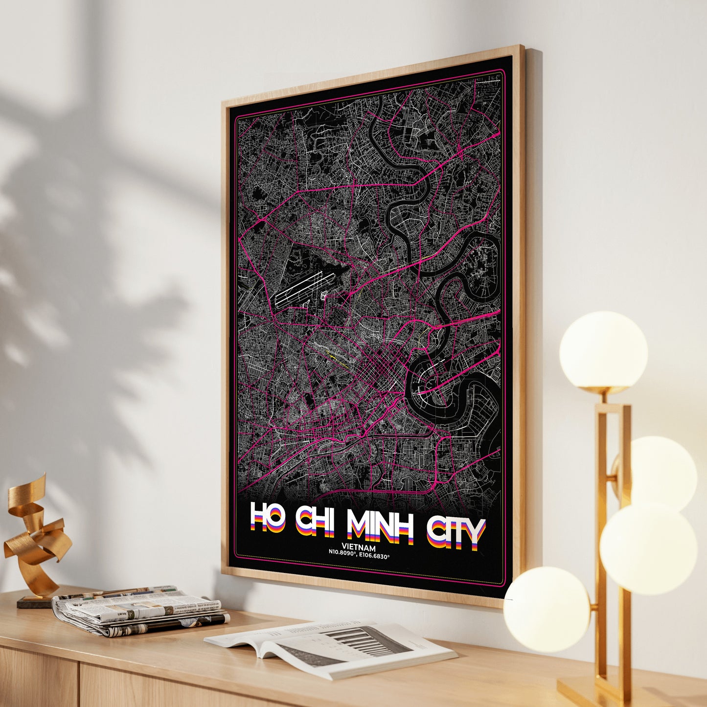Ho Chi Minh City Retro Map Poster