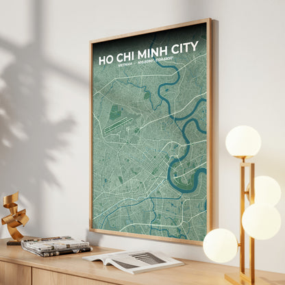 Ho Chi Minh City Mist Map Poster