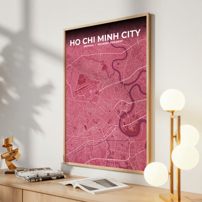 Ho Chi Minh City Scarlet Map Poster