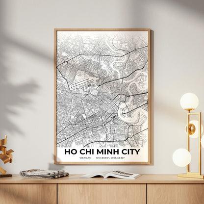 Ho Chi Minh City Elegant Map Poster