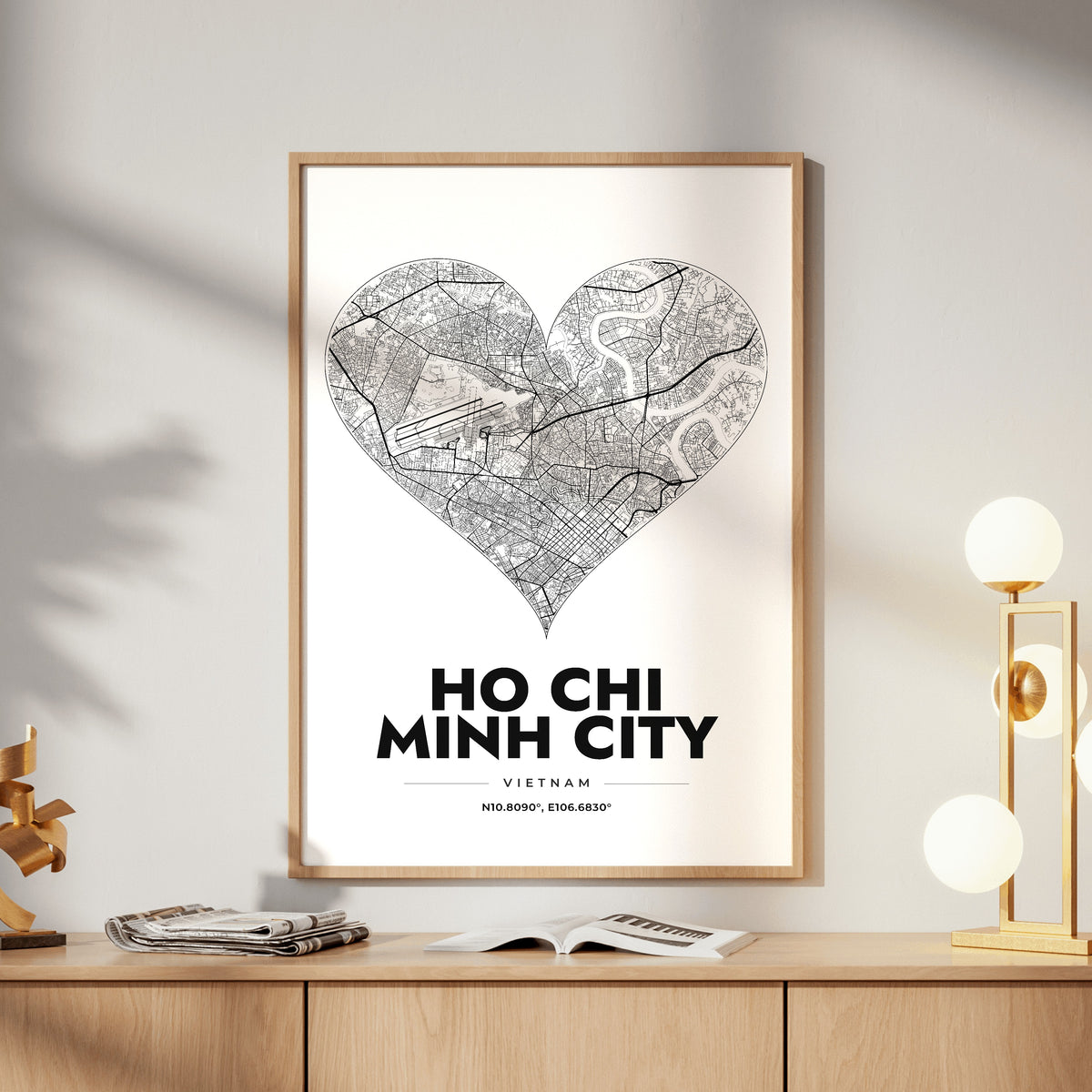 Ho Chi Minh City Heart Map Poster