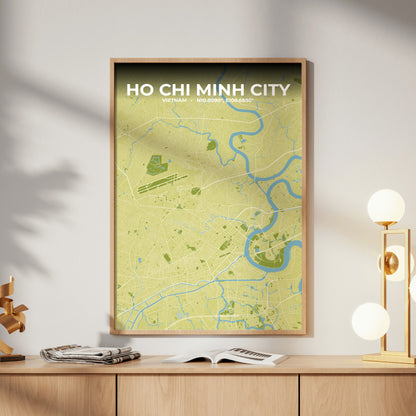 Ho Chi Minh City Fern Map Poster