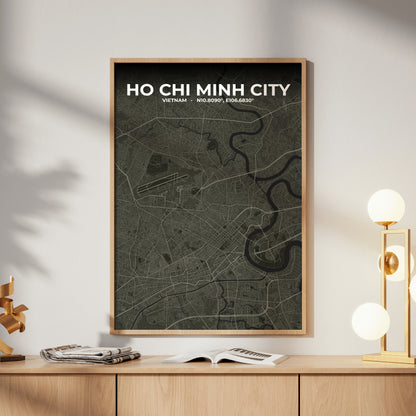 Ho Chi Minh City Sable Map Poster
