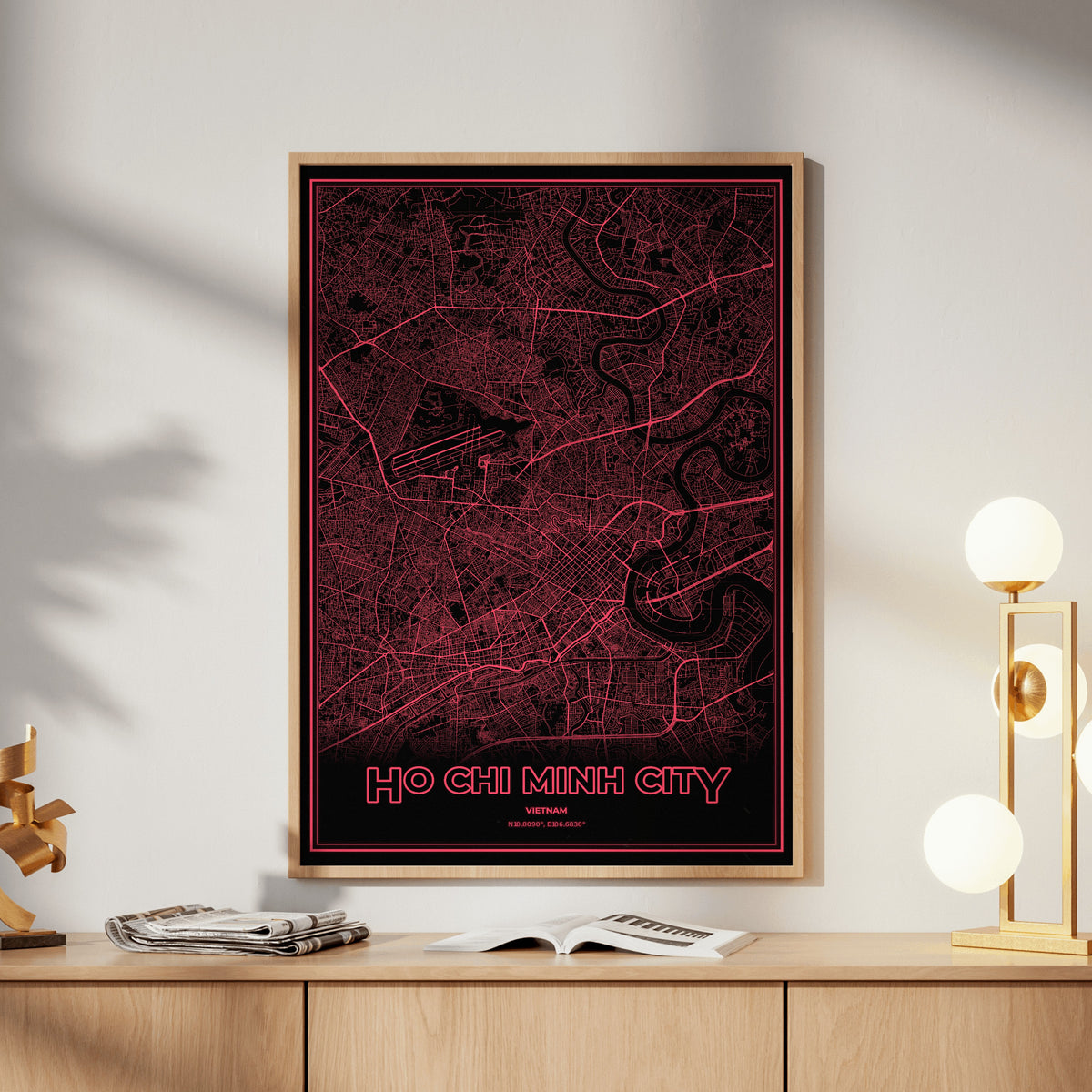 Ho Chi Minh City Phosphor Map Poster - System Alert