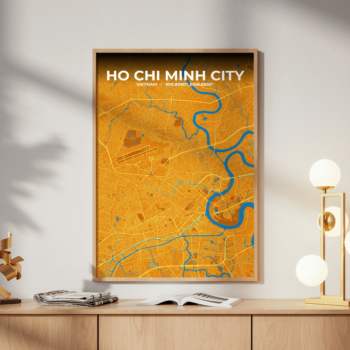 Ho Chi Minh City Scorch Map Poster