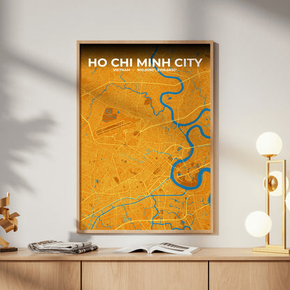 Ho Chi Minh City Scorch Map Poster