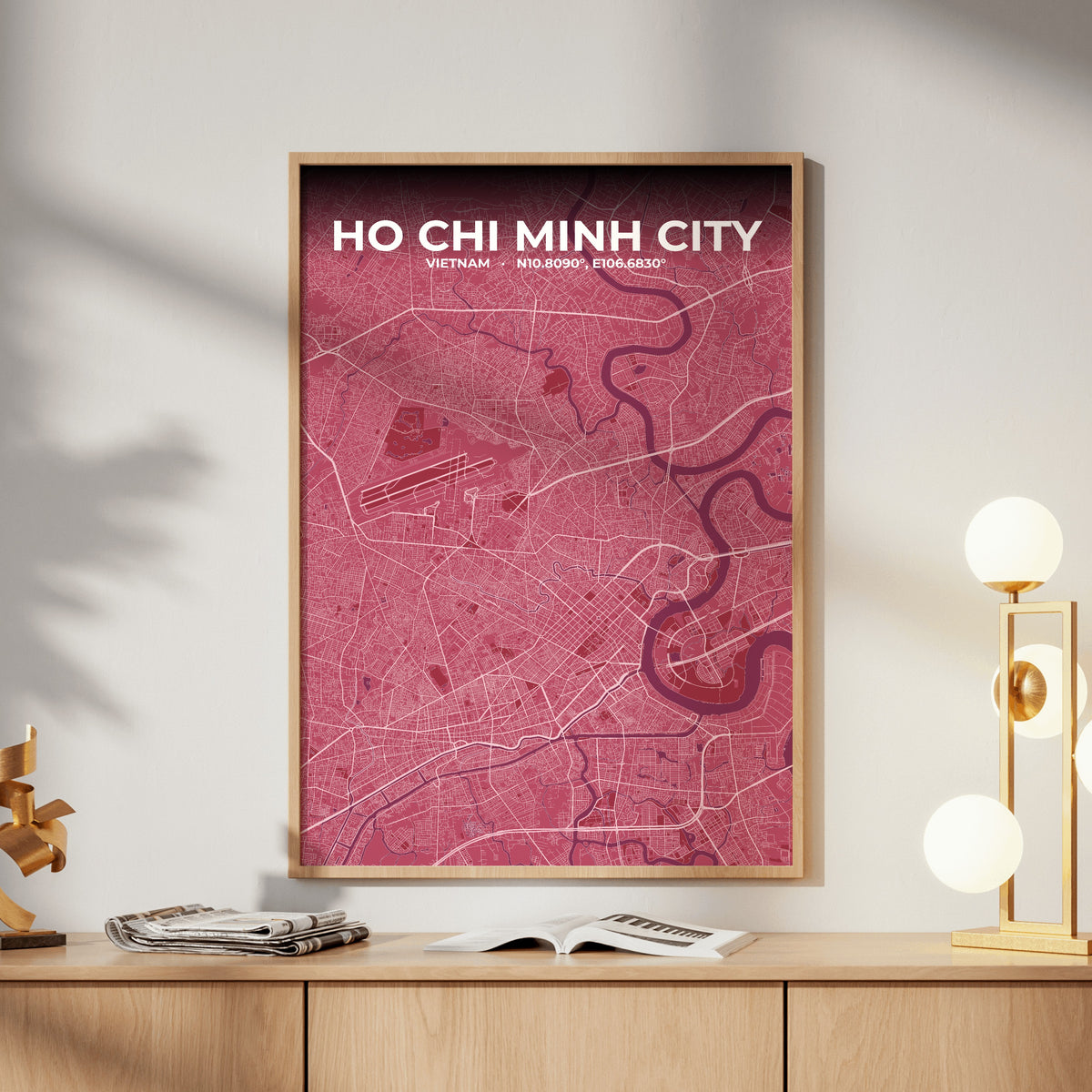 Ho Chi Minh City Scarlet Map Poster