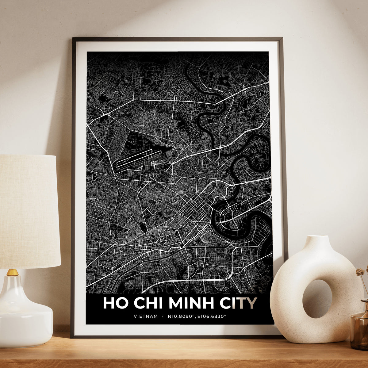 Ho Chi Minh City Elegant Map Poster