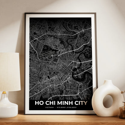 Ho Chi Minh City Elegant Map Poster