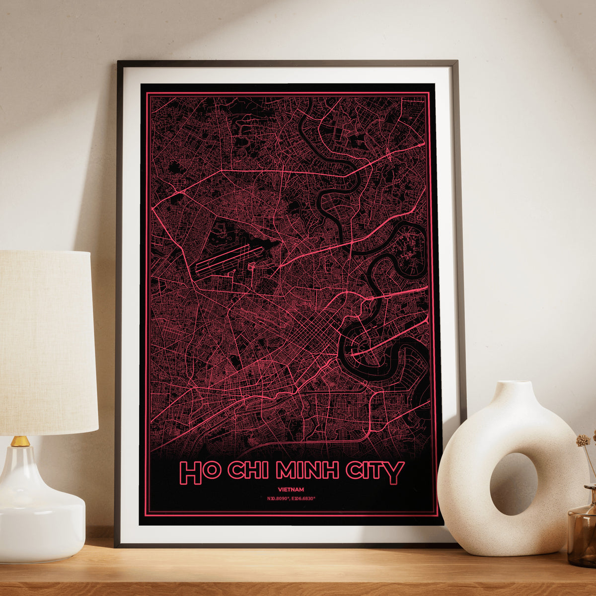 Ho Chi Minh City Phosphor Map Poster - System Alert