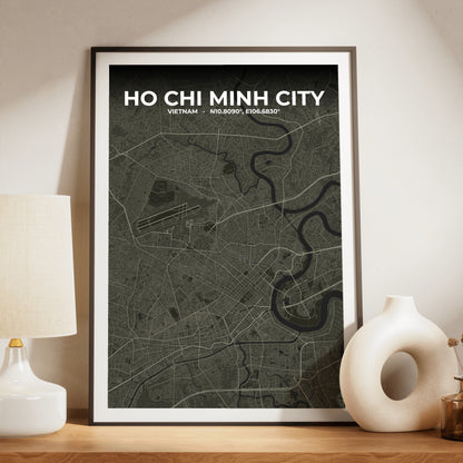 Ho Chi Minh City Sable Map Poster