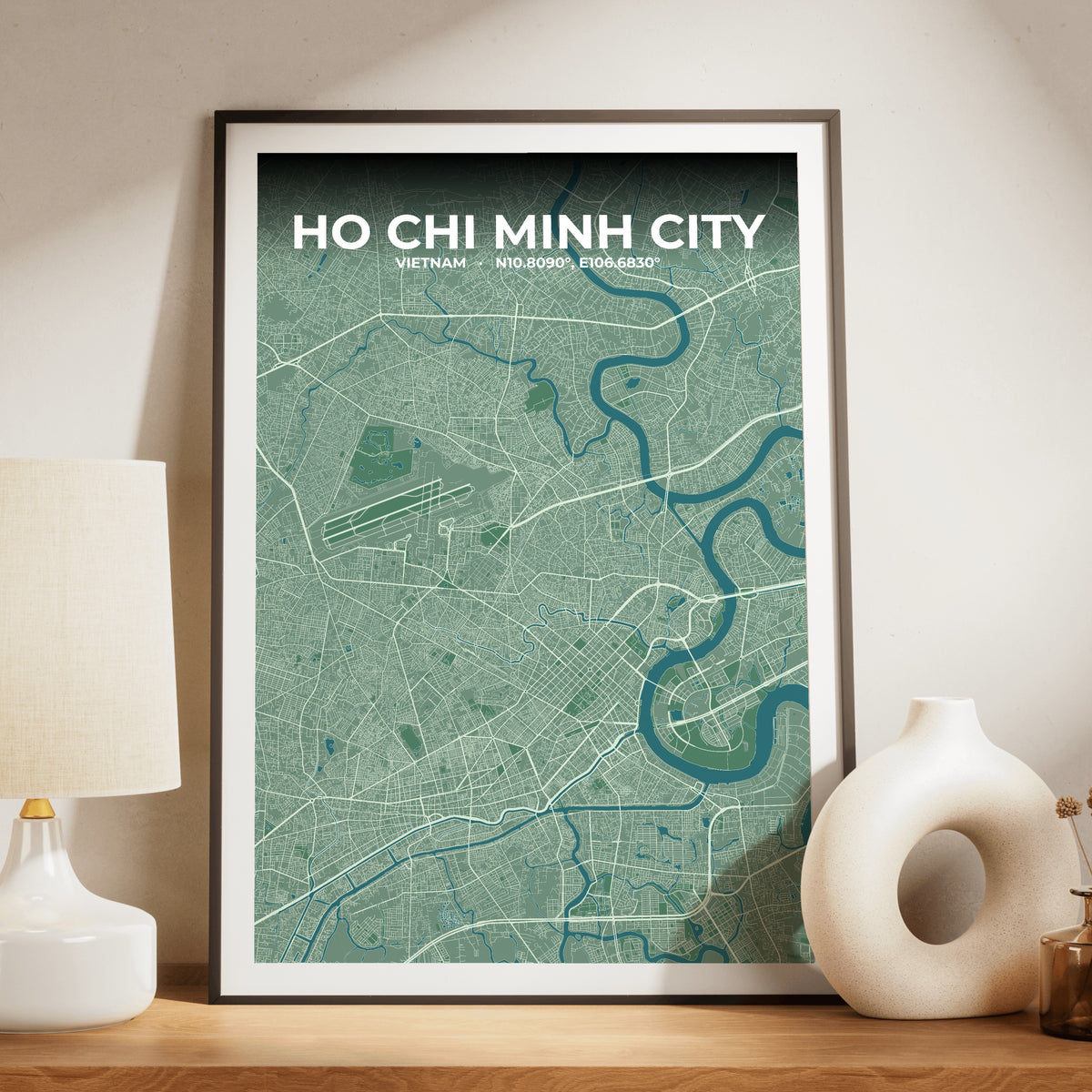Ho Chi Minh City Mist Map Poster