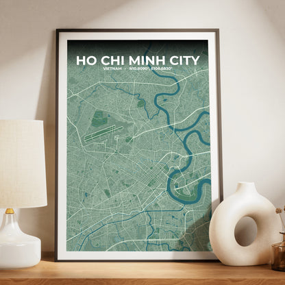 Ho Chi Minh City Mist Map Poster