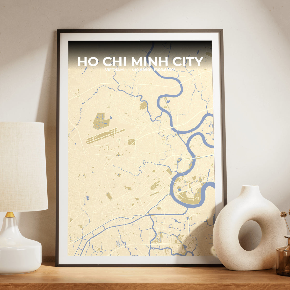 Ho Chi Minh City Barn Map Poster