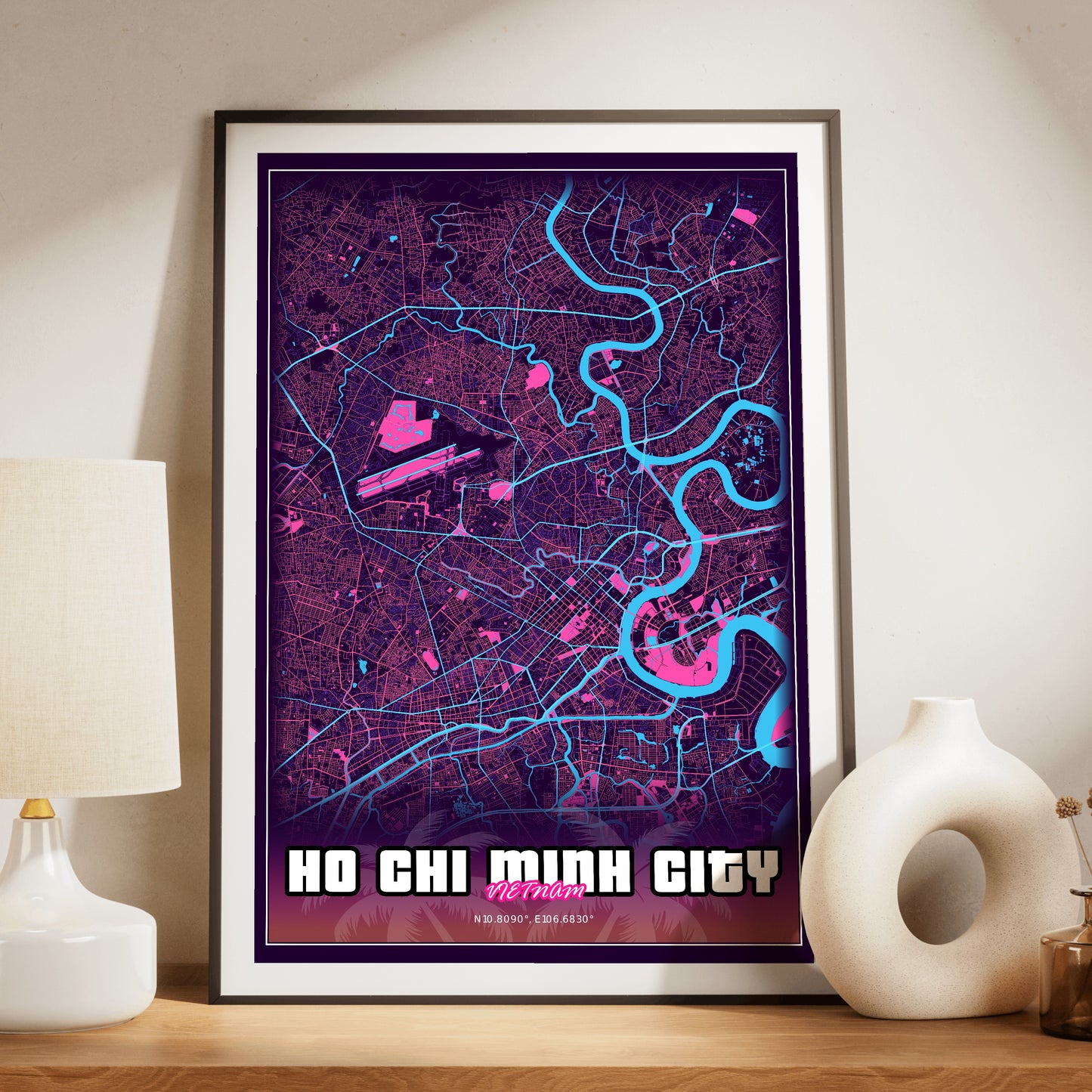Ho Chi Minh City GTA Map Poster