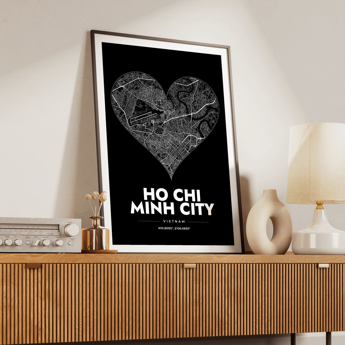 Ho Chi Minh City Heart Map Poster