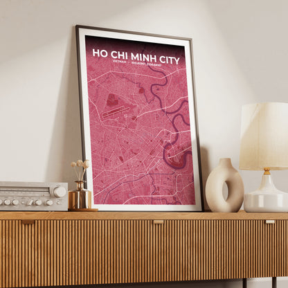 Ho Chi Minh City Scarlet Map Poster