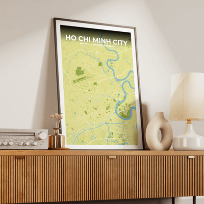 Ho Chi Minh City Fern Map Poster