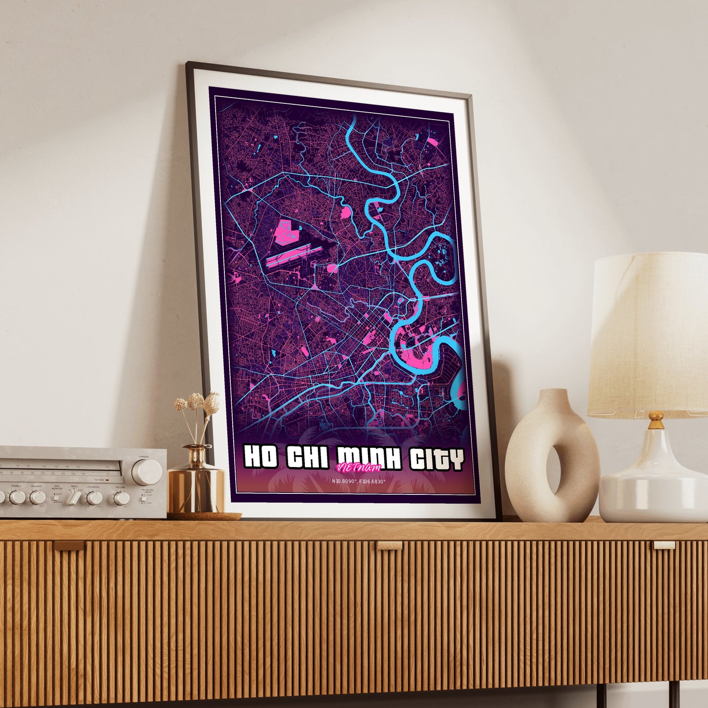 Ho Chi Minh City GTA Map Poster