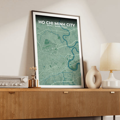 Ho Chi Minh City Mist Map Poster
