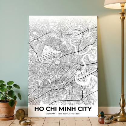 Ho Chi Minh City Elegant Map Poster