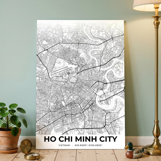 Ho Chi Minh City Elegant Map Poster