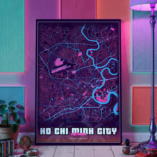 Ho Chi Minh City GTA Map Poster