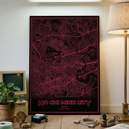 Ho Chi Minh City Phosphor Map Poster - System Alert