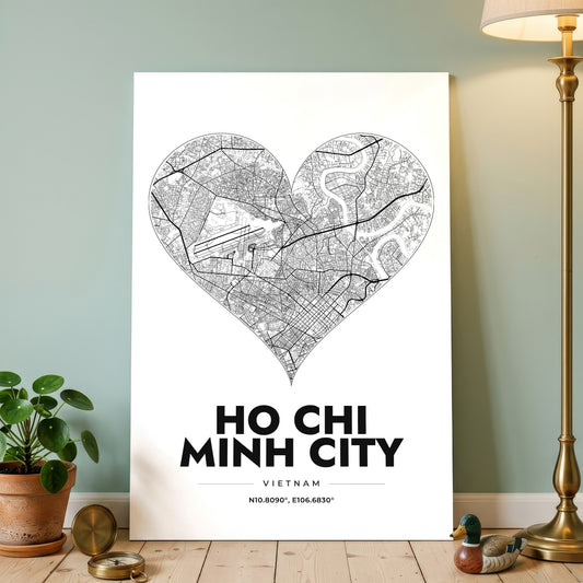 Ho Chi Minh City Heart Map Poster