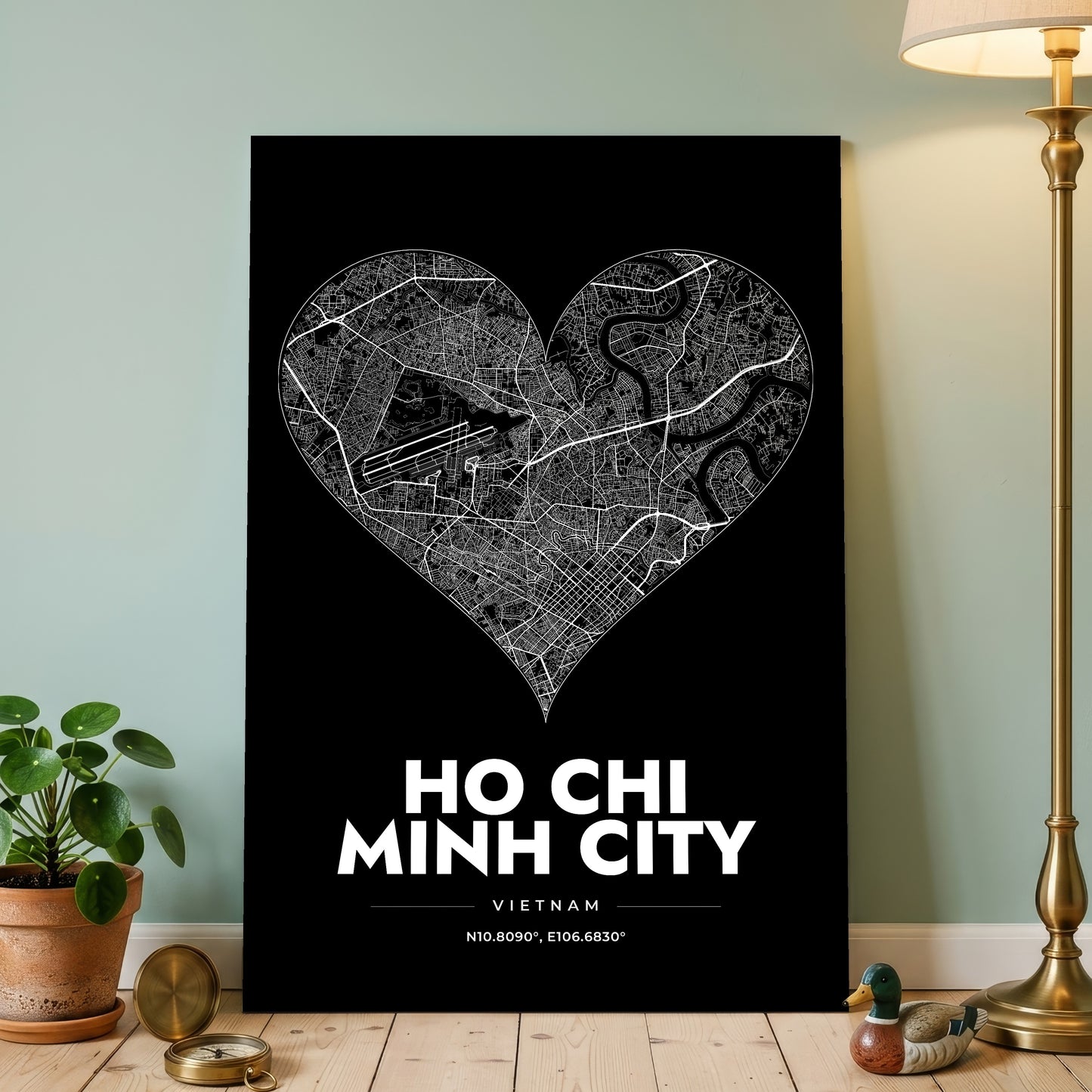 Ho Chi Minh City Heart Map Poster