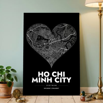 Ho Chi Minh City Heart Map Poster