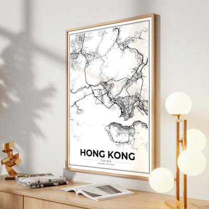 Hong Kong Modern Map Poster