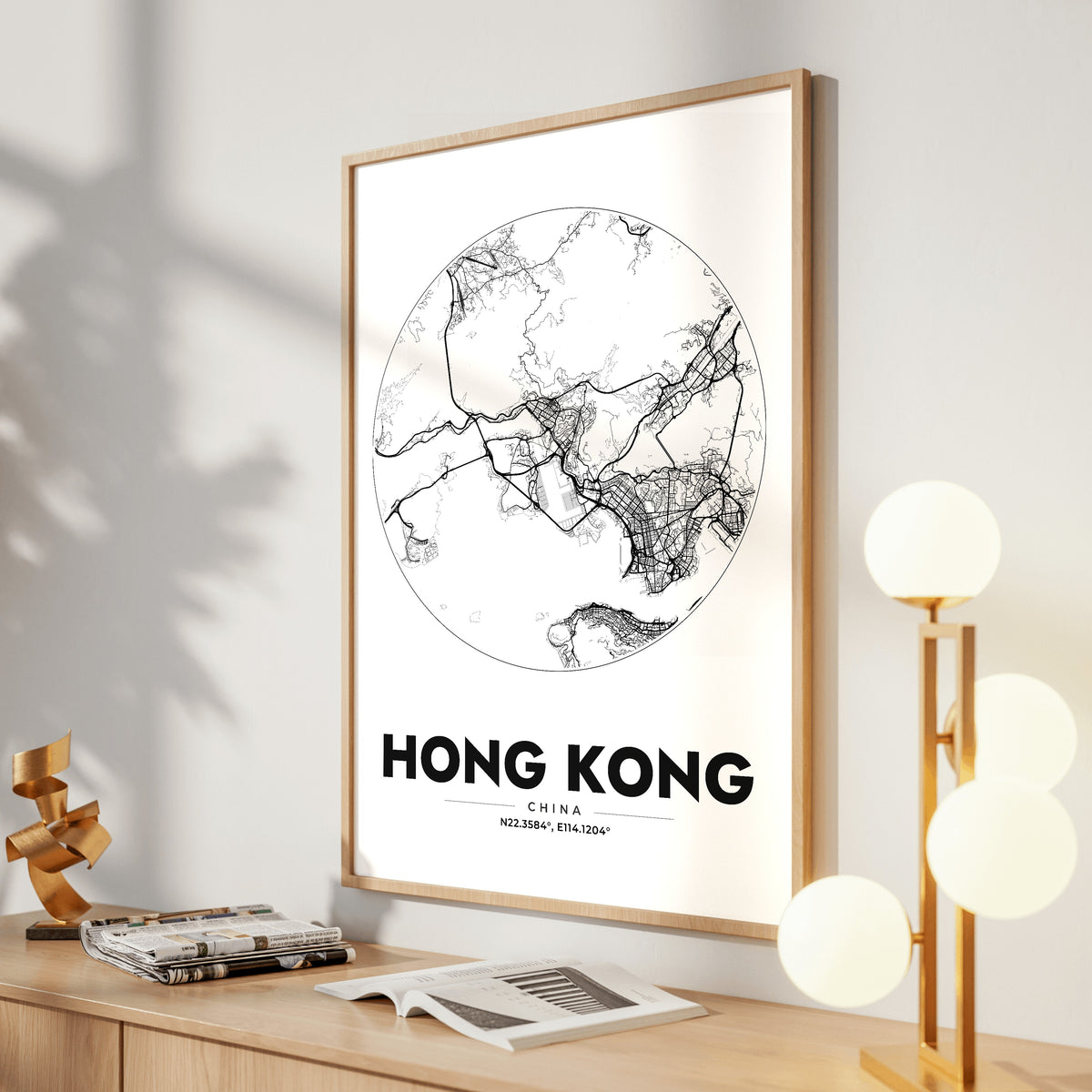 Hong Kong Spot Map Poster