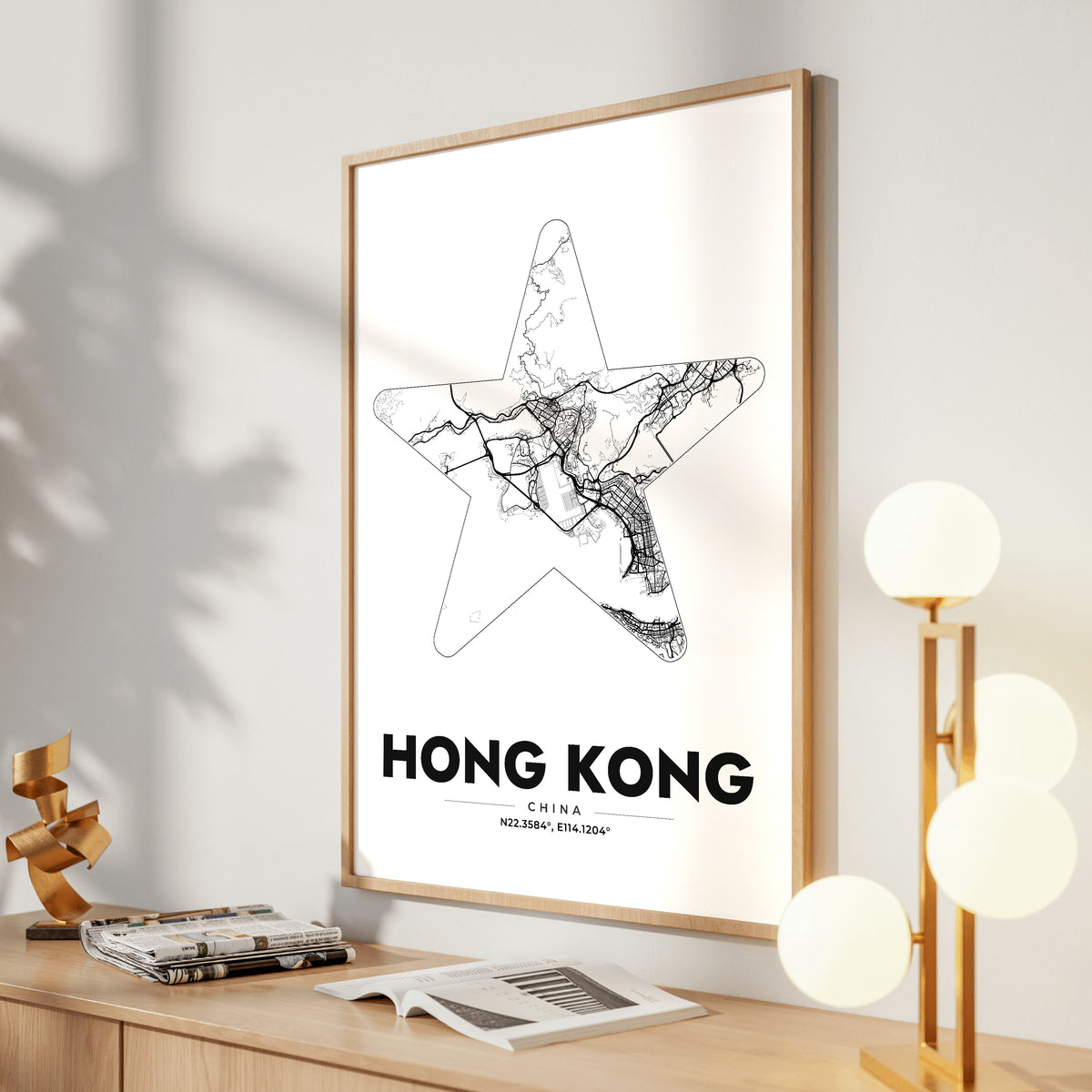 Hong Kong Star Map Poster