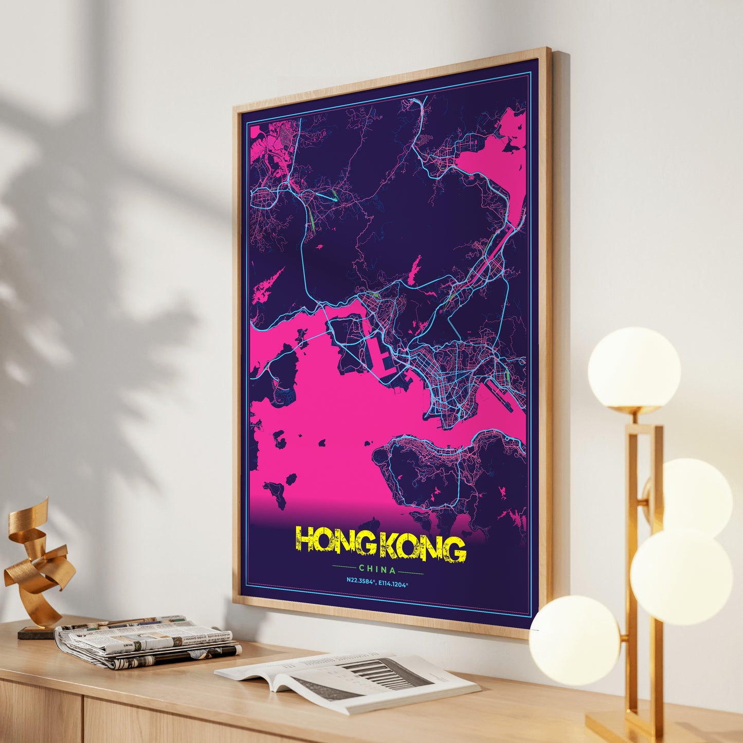 Hong Kong Cyberpunk Map Poster