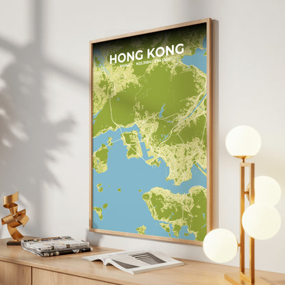 Hong Kong Fern Map Poster