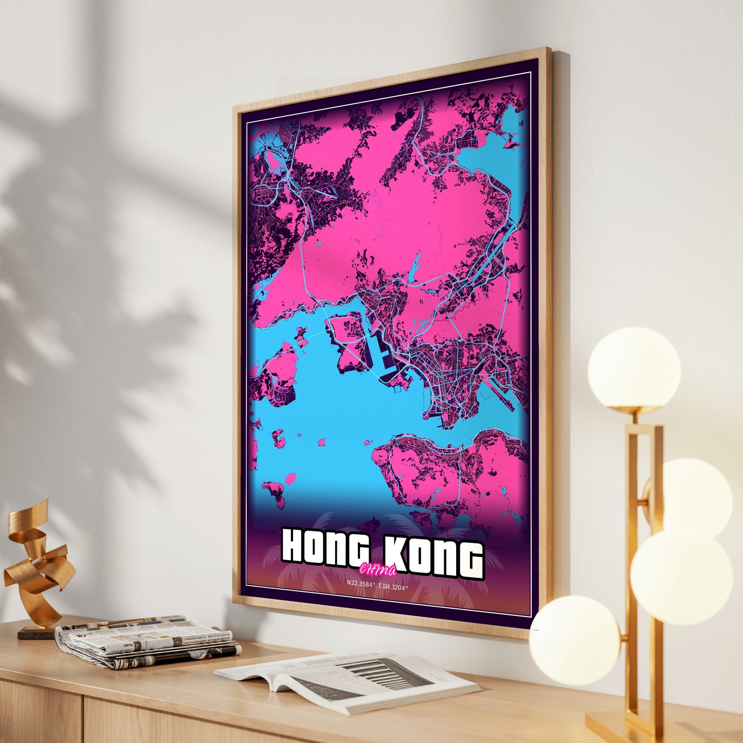 Hong Kong GTA Map Poster