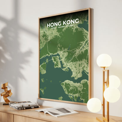 Hong Kong Clay Map Poster