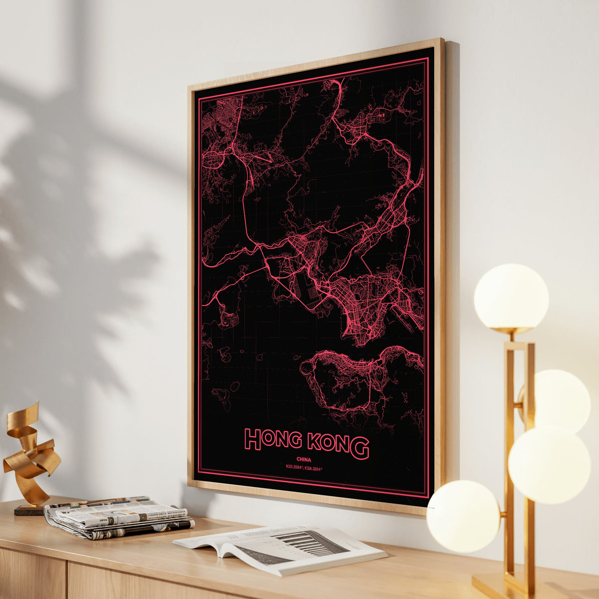 Hong Kong Phosphor Map Poster - System Alert