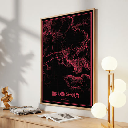 Hong Kong Phosphor Map Poster - System Alert