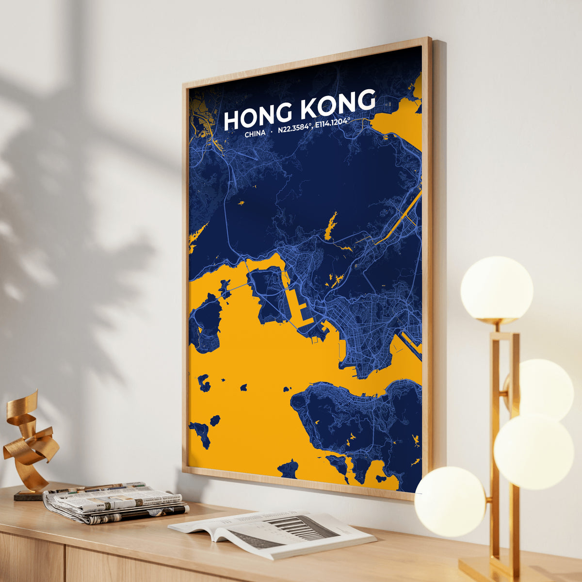 Hong Kong Ink Map Poster