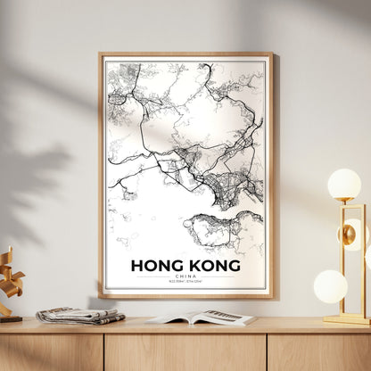 Hong Kong Modern Map Poster