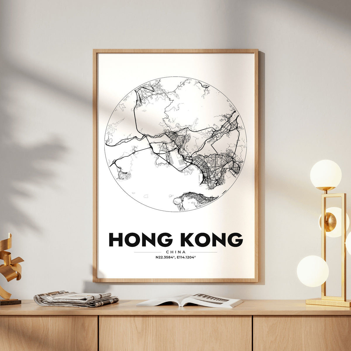 Hong Kong Spot Map Poster