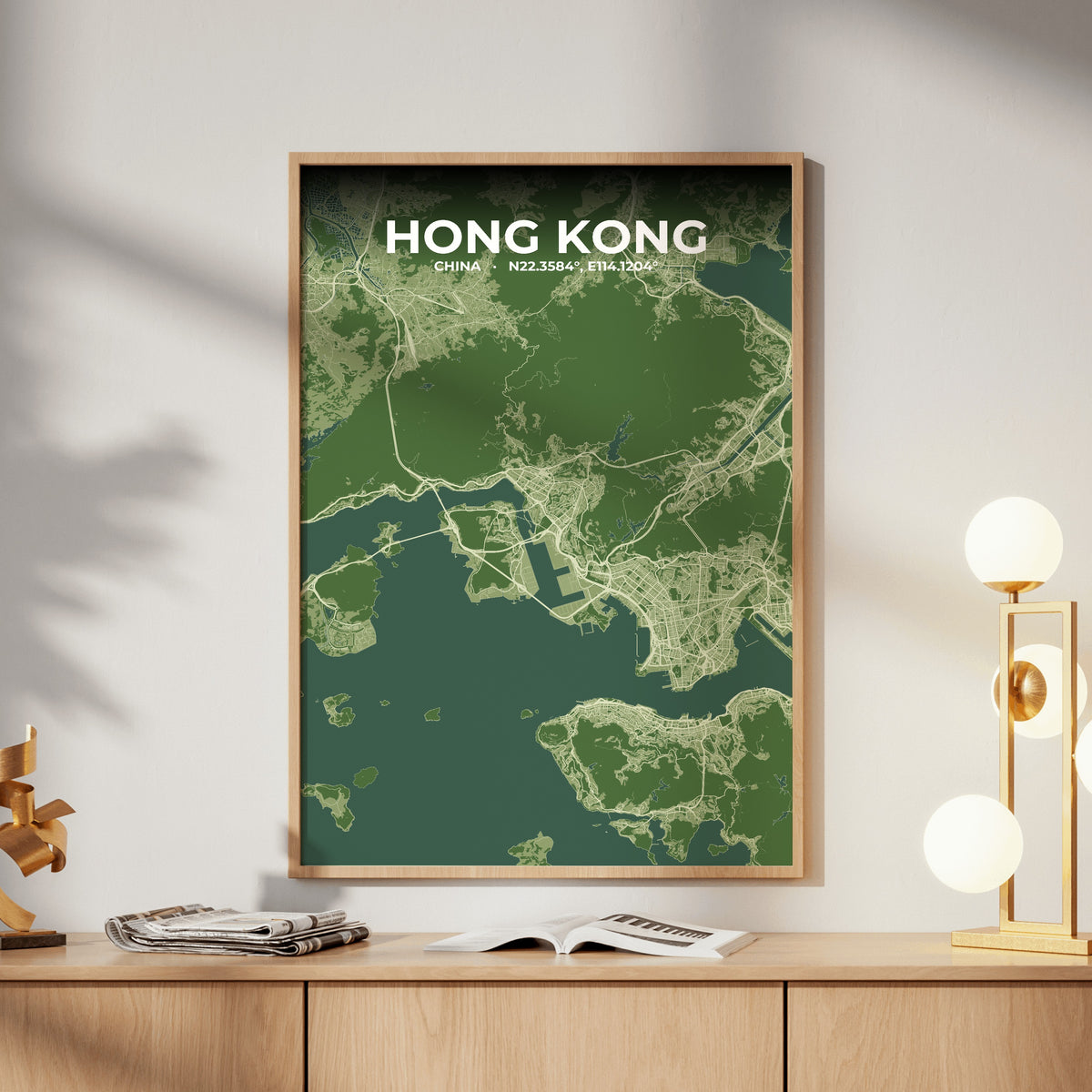 Hong Kong Clay Map Poster