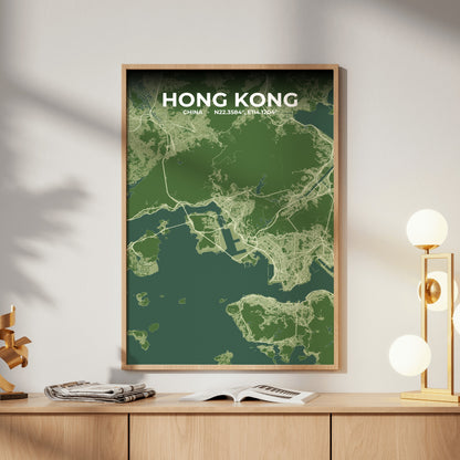 Hong Kong Clay Map Poster