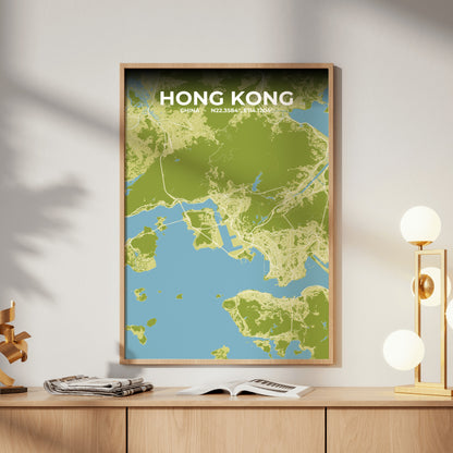 Hong Kong Fern Map Poster