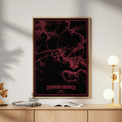 Hong Kong Phosphor Map Poster - System Alert