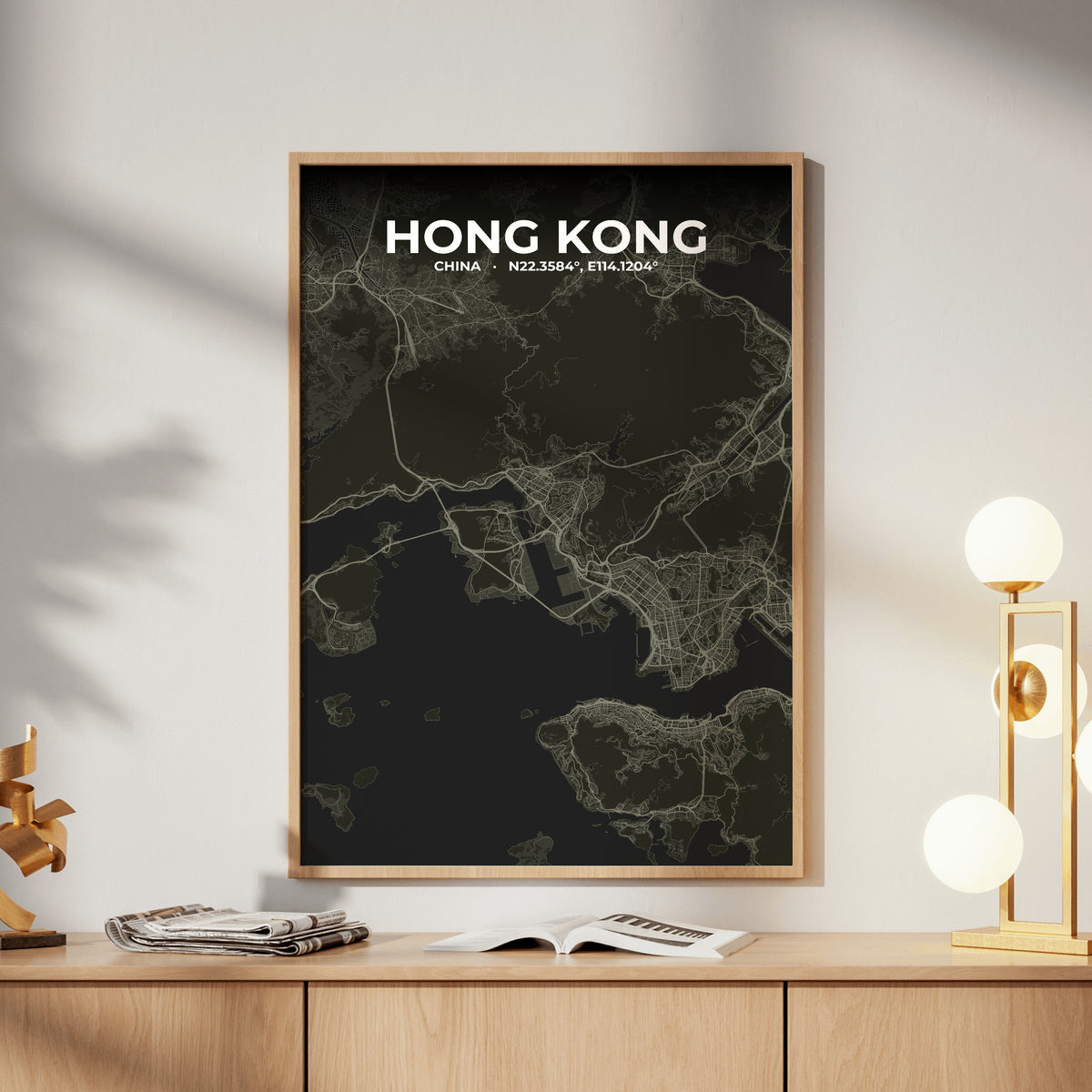 Hong Kong Sable Map Poster