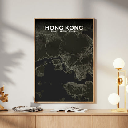 Hong Kong Sable Map Poster