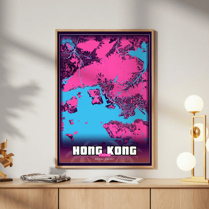 Hong Kong GTA Map Poster